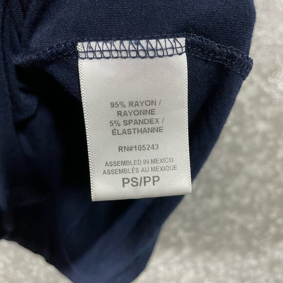 Bobeau Navy Blue Raglan Short Sleeve Tunic Length Top - Size Petite Small (PS) - Picture 4 of 6